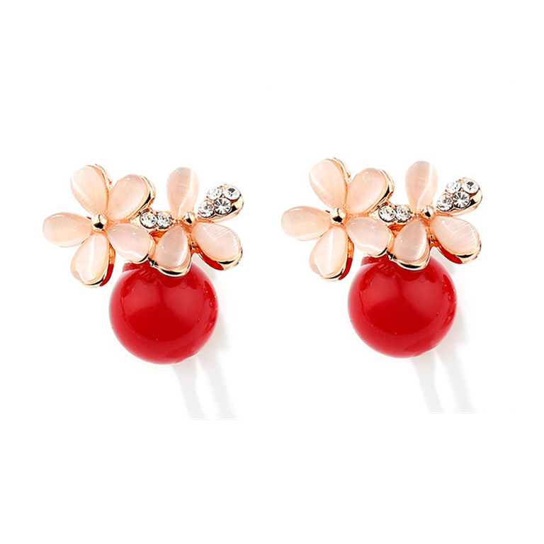 S925 Silver Simple Pearl Earrings Korean Temperament Small Flower Earrings Female New Trendy Small Daisy Earrings