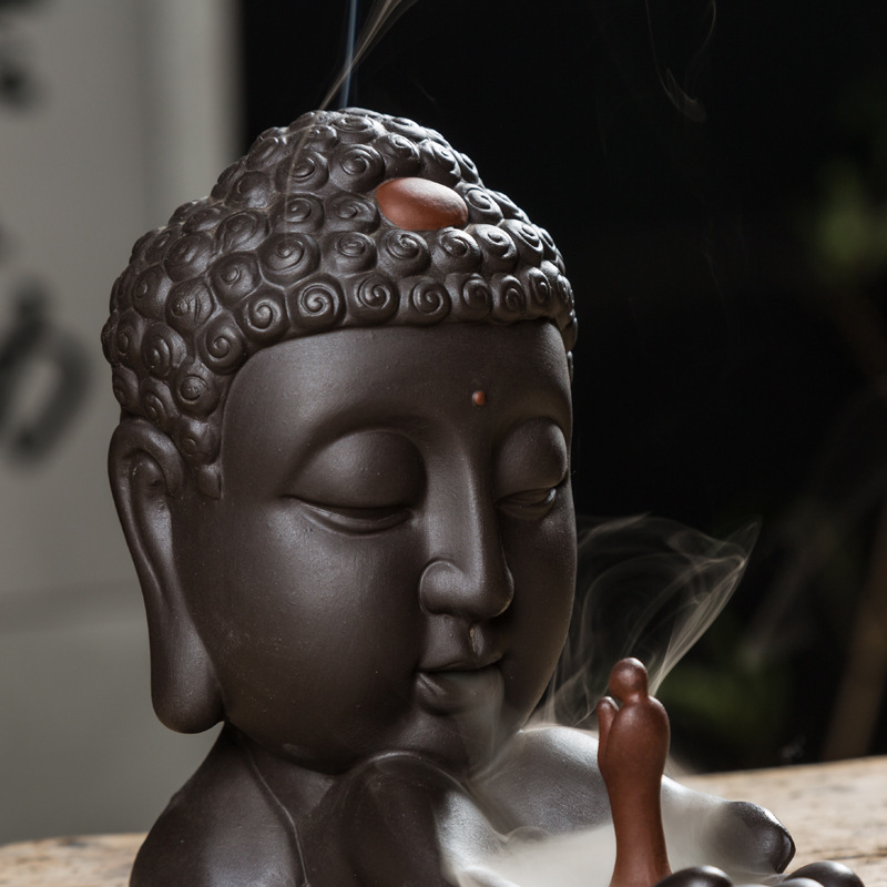 Porta-incenso Testa Di Buddha Maitreya