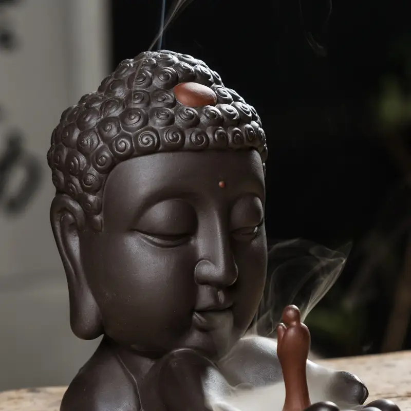 Porta-incenso Testa Di Buddha Maitreya
