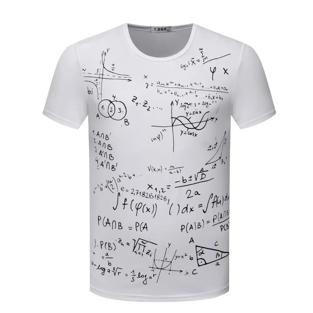 Men's Mathematical Equation Printing T shirt
