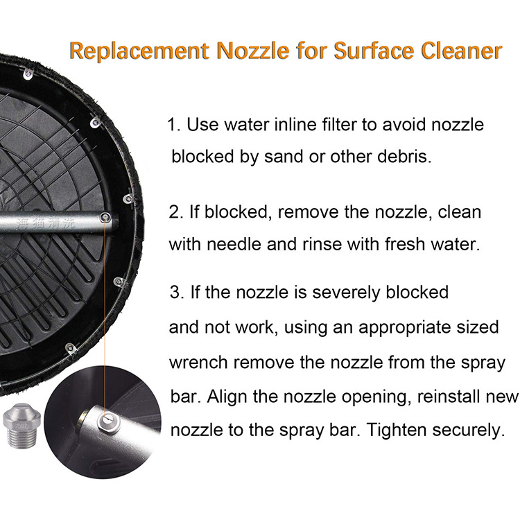 Floor Cleaner With 2 Threaded Nozzles And Extension Rod 15-Inch Floor Scrubber