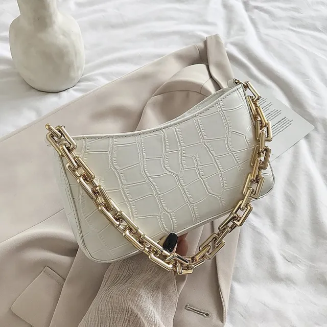 High Sense Bag New Trendy Fashion Net Red Female Bag Shoulder Bag Wild Ins Chain Underarm Bag Small Bag White - Shop at LoveMi