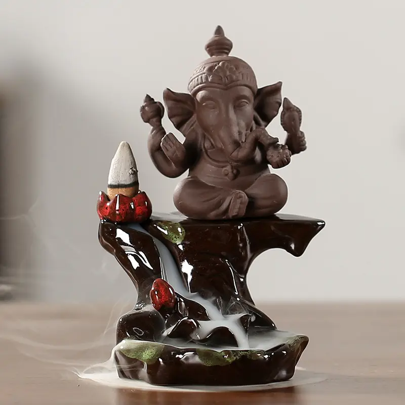 New Indian Elephant God Backflow Incense Burner