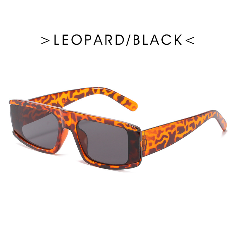 New European And American Trend Sunglasses Women's Square Long Face Ins Sunglasses Men's Cross Border Foreign Trade Street Shooting Glasses Leopard - Shop at LoveMi