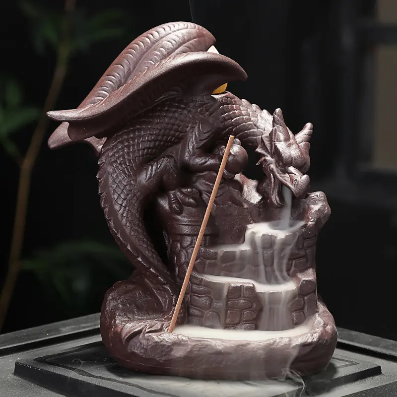 Zisha Ceramic Incense Burner Flying Dragon Ornaments