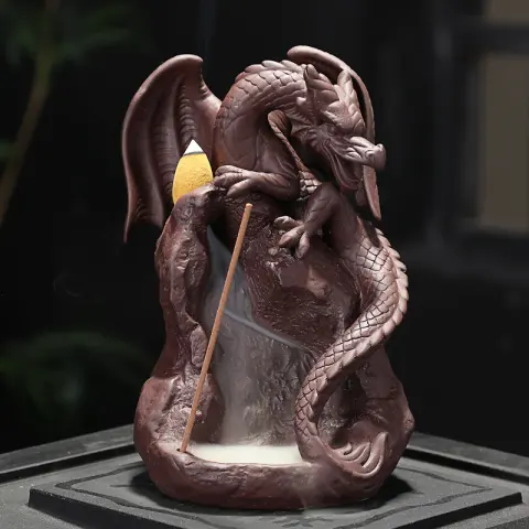 Zisha Ceramic Incense Burner Flying Dragon Ornaments Mountain Flowing