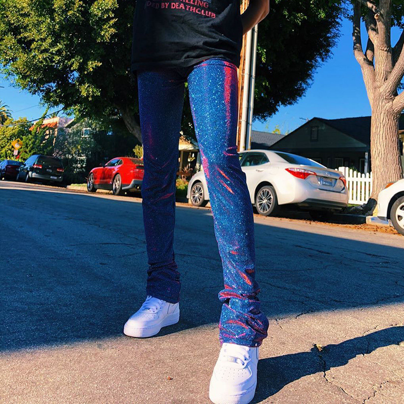 Amazon Hot-Selling Women'S Fashion Casual Bright Silk Tight-Fitting Mid-Waist Pile Pants