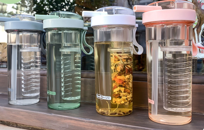 Creative Side Drinking Straw Fruit Flower Tea Cup