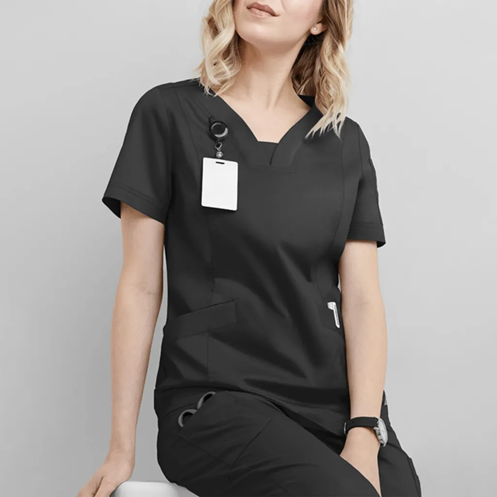 Nurse Surgeon Short Sleeve Gown - Black