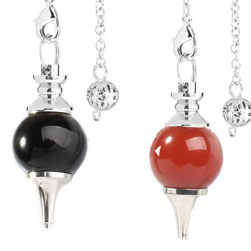 Crystal Ball Pendant Pendulum Red Agate Pendant Necklace Female Ethnic Style Turquoise Necklace Pendulum