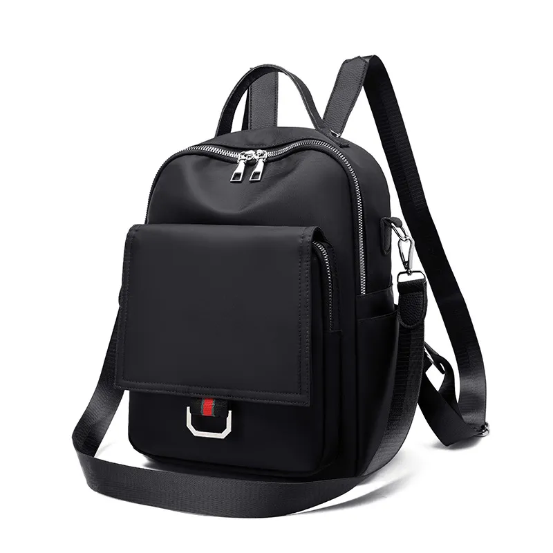 Ladies Backpack New Style Oxford Cloth Travel Bag Korean Girl School Bag Leisure Multifunctional Backpack - Black