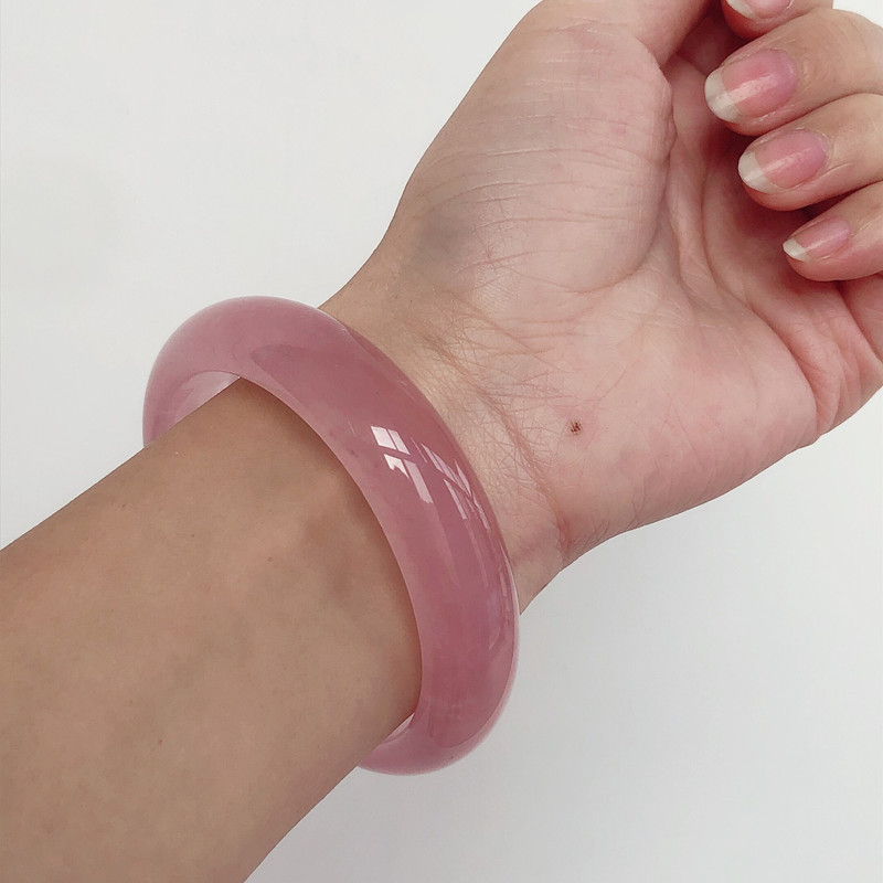 Pink Crystal Bracelet Female Pink Pink Tender Old Mineral Horse Powder Recruit Peach Blossom Prosperous Marriage Hibiscus Stone Bracelet