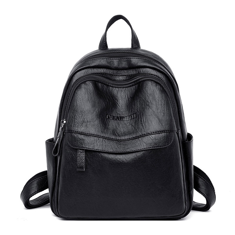 New All Match Soft Leather Sheepskin Backpack Ladies Black - Shop at LoveMi