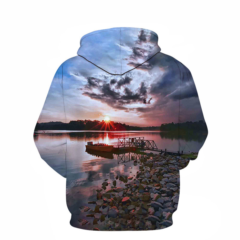 Hooded Digital Printing Couple Casual Fashion Sweater