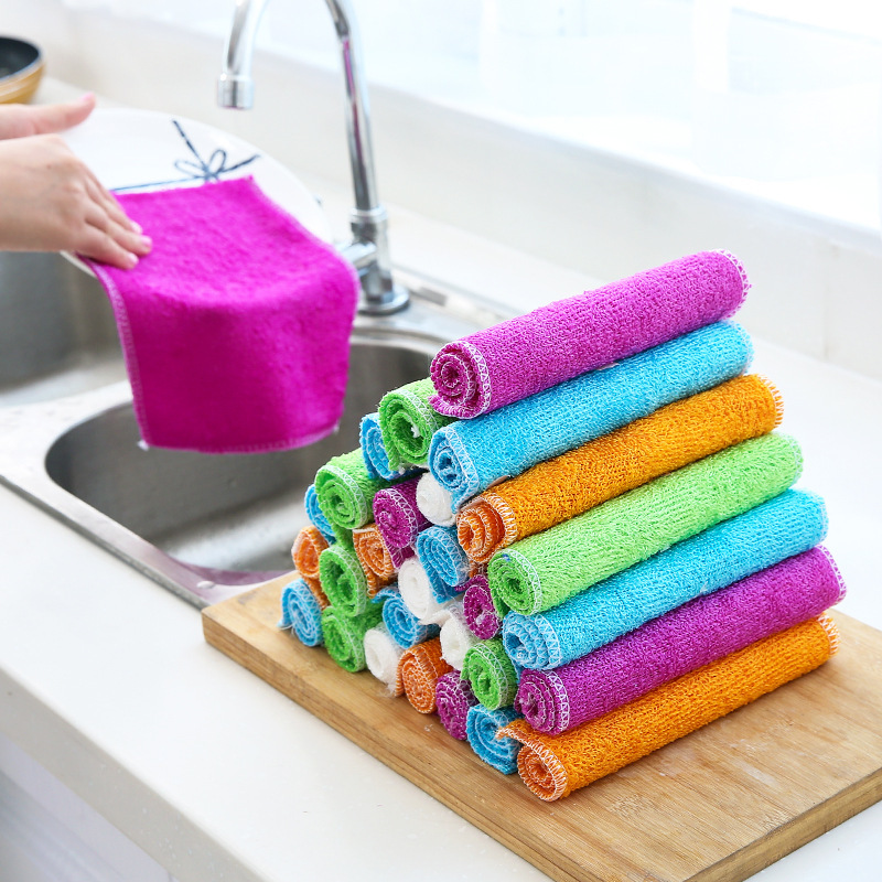 Title 2, Natural Bamboo Fiber Dish Towel Cloth To Oil Ra...