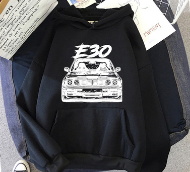 Men'S Hooded Sweatshirt  E30 Autumn And Winter New Series  Stylish, Stylish Car Design  Green  Hip-Hop  Harajuku