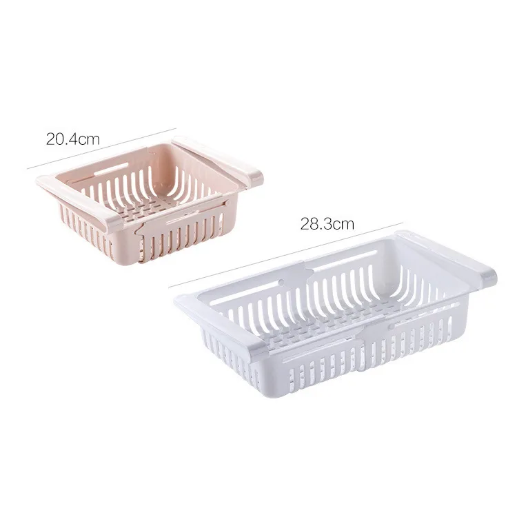 Refrigerator Telescopic Storage Basket Drawer Rack Freshness Preservation Box