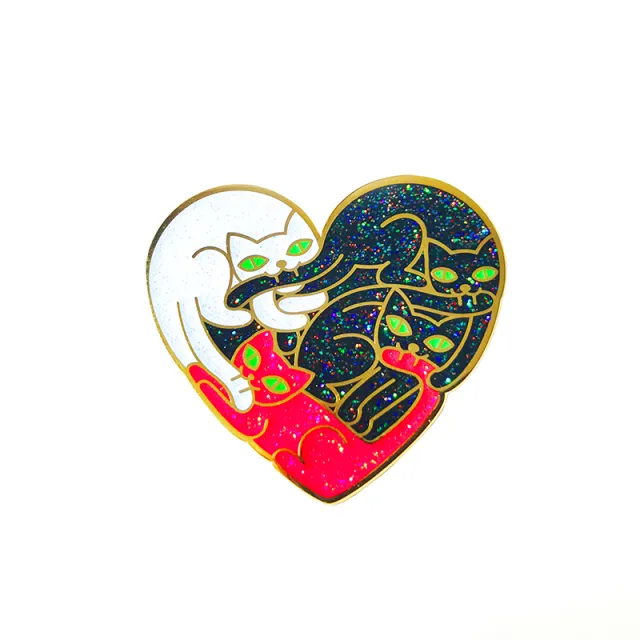 Designer Original Badge Love Cat Brooch Ins Style Cute Trend 24K Gold Plated - Shop at LoveMi