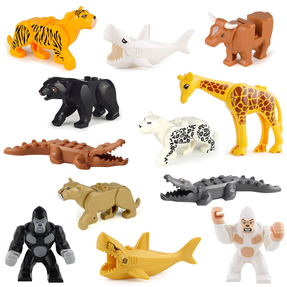 Cartoon Animal Building Blocks Small Particles Fighting Insert Early Education Building Block Toys