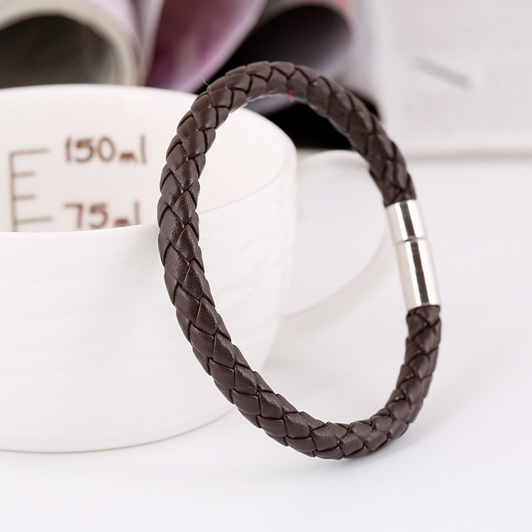 Simple Personality Pu Braided Leather Bracelet Bracelet Korean Casual All-Match Student Jewelry