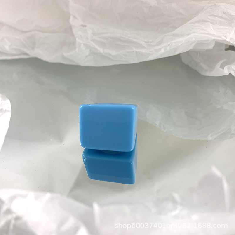 European And American Cross-Border Color Macaron Square Geometric Resin Acrylic Ring