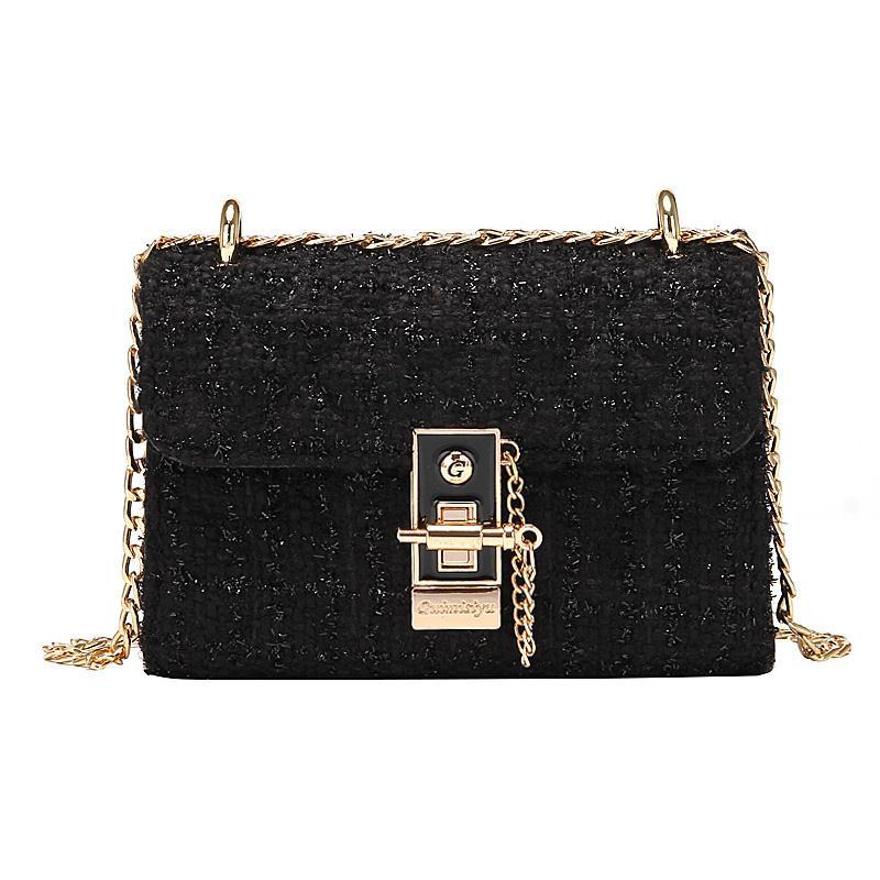 Small Bag Female New Trendy Korean Version Of The Wild Messenger Chic Chain One Shoulder Fashion Hong Kong Style Retro Small Square Bag
