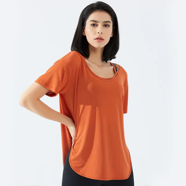 Breathable summer thin yoga wear Orange - Shop at LoveMi