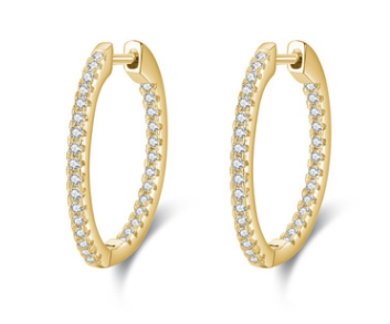 Modian Classic S925 Sterling Silver European And American Inlaid Full Diamond Light Luxury Earrings