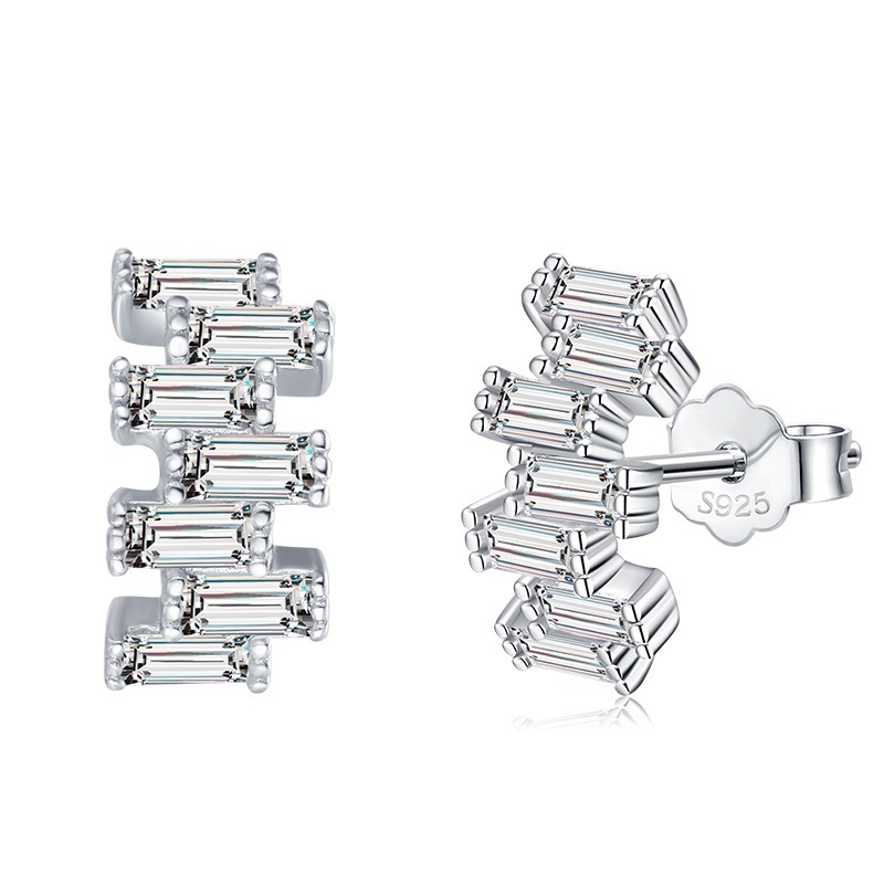 S925 Sterling Silver Japanese And Korean Temperament Classic Zircon Earrings Female Popular New Sweet Jewelry Simple Earrings