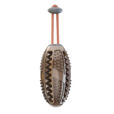 New Pet Dog Food Leakage Ball Toothbrush Elastic Rubber Ball Molar Bite Resistant Pet Interactive Toy Supplies Brown Rugby L - Shop at LoveMi