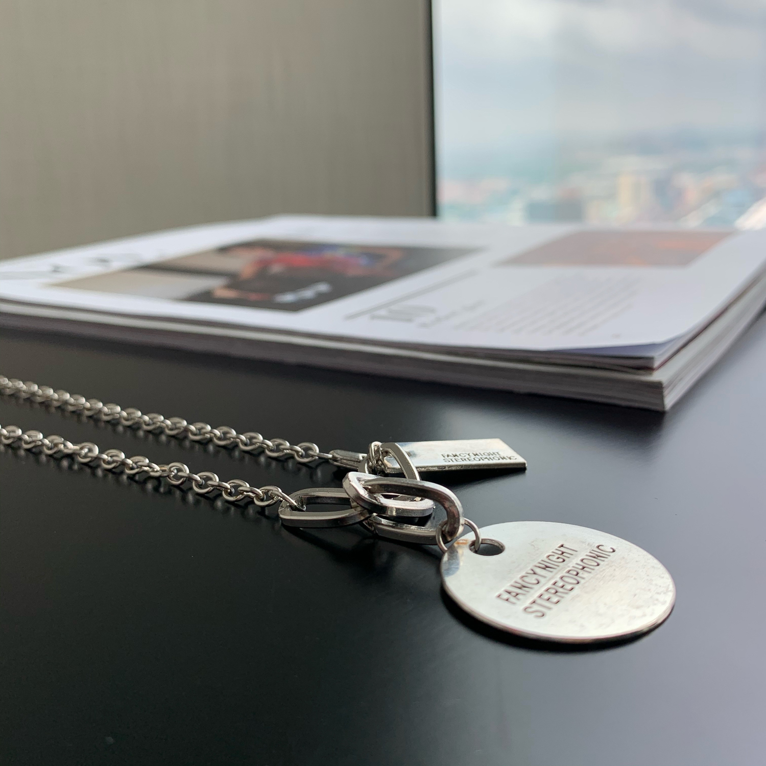 Cuibuju20Ss Clavicle Chain New Double Tag Letter Necklace Distressed Texture Clavicle Chain Trend