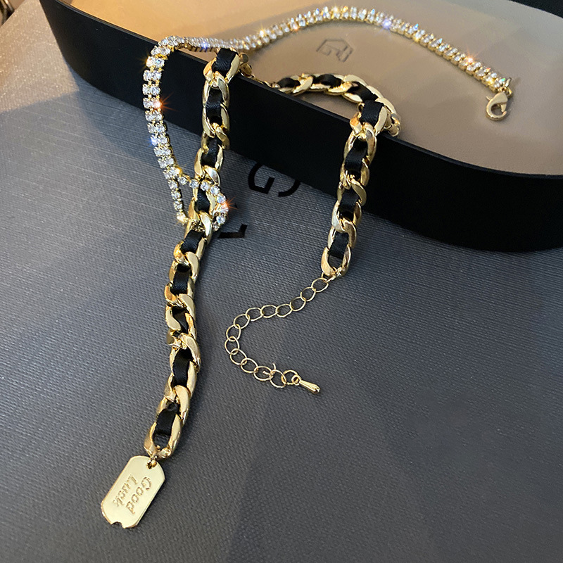 Metal Y-Shaped Braided Rope Clavicle Chain