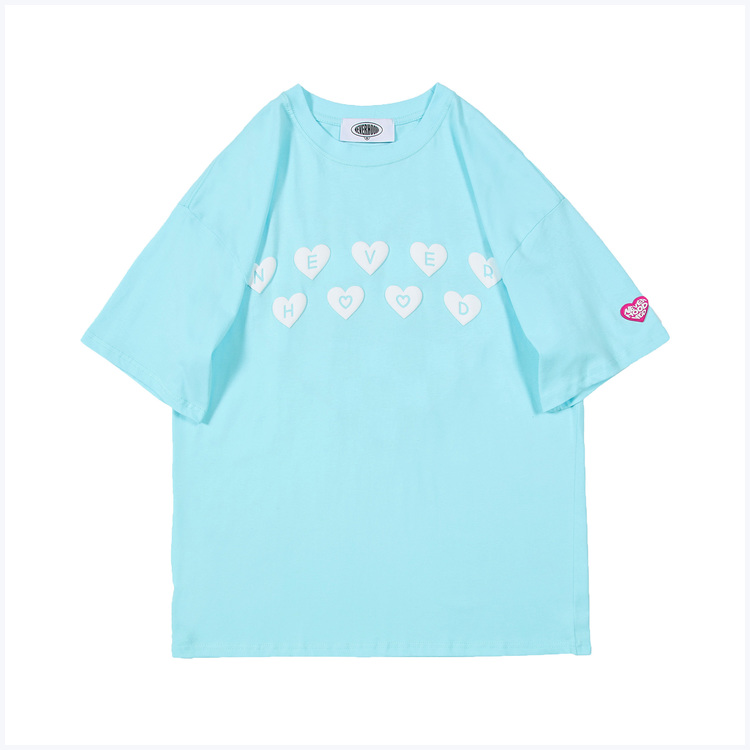 Simple Love Plaid Print Short Sleeve