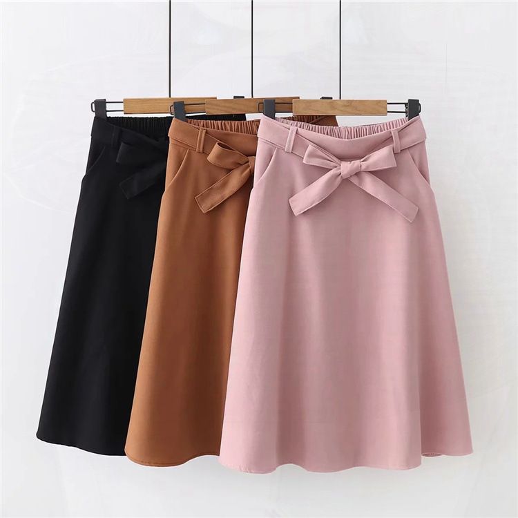 Title 5, High waist pleated knee length skirt, a versati...