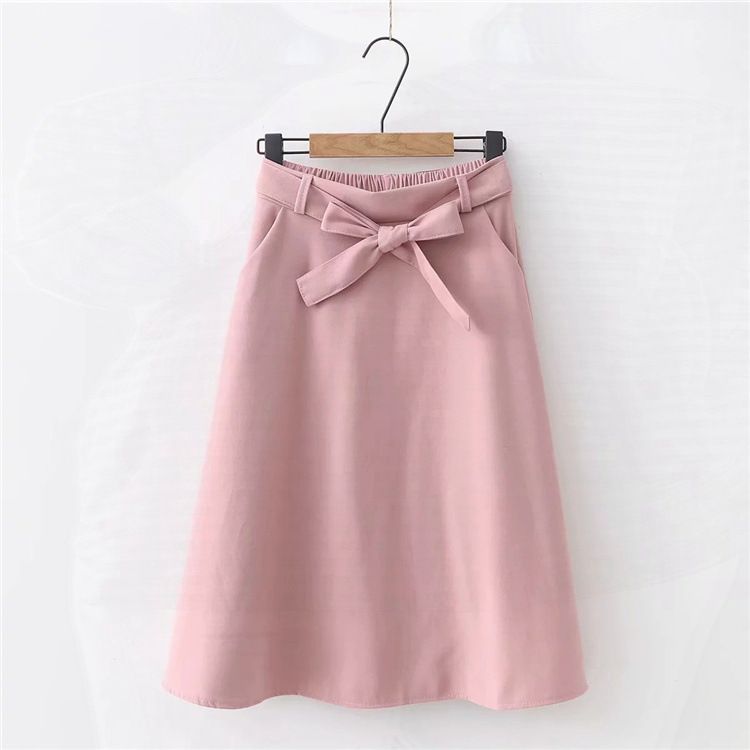 Title 6, High waist pleated knee length skirt, a versati...