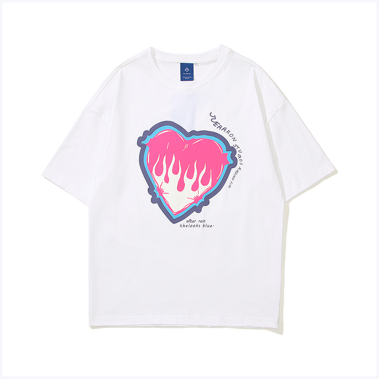 Love Print Short-Sleeved T-Shirt For Women And Men