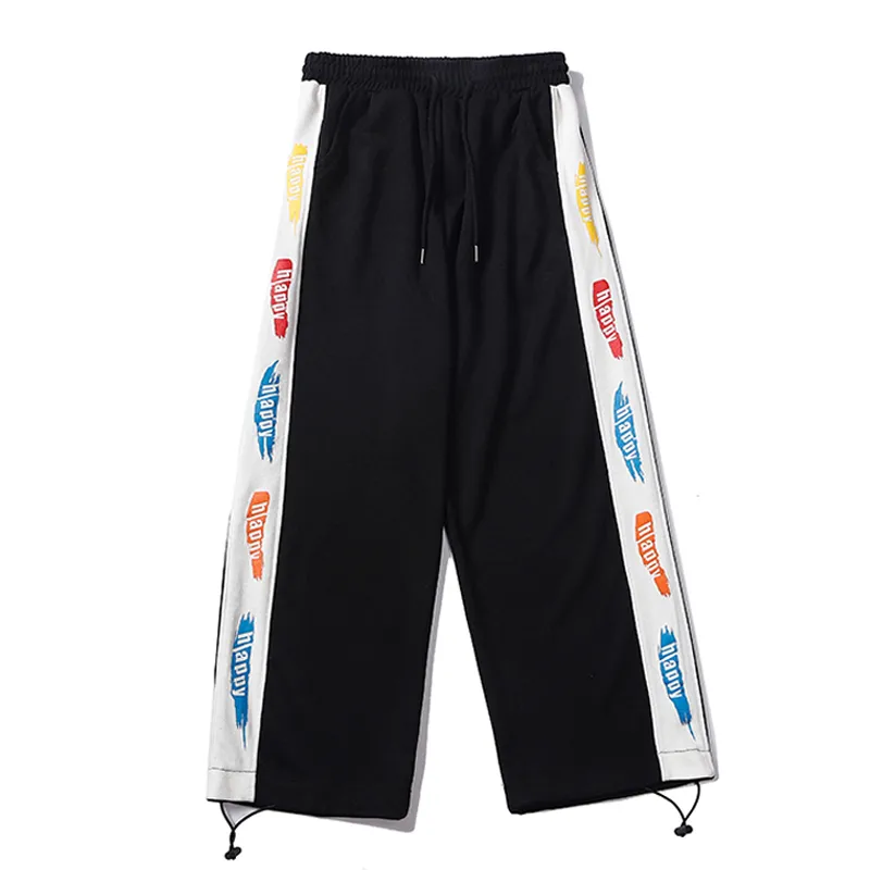 Printed Trousers with Drawstring for Men and Women Loose