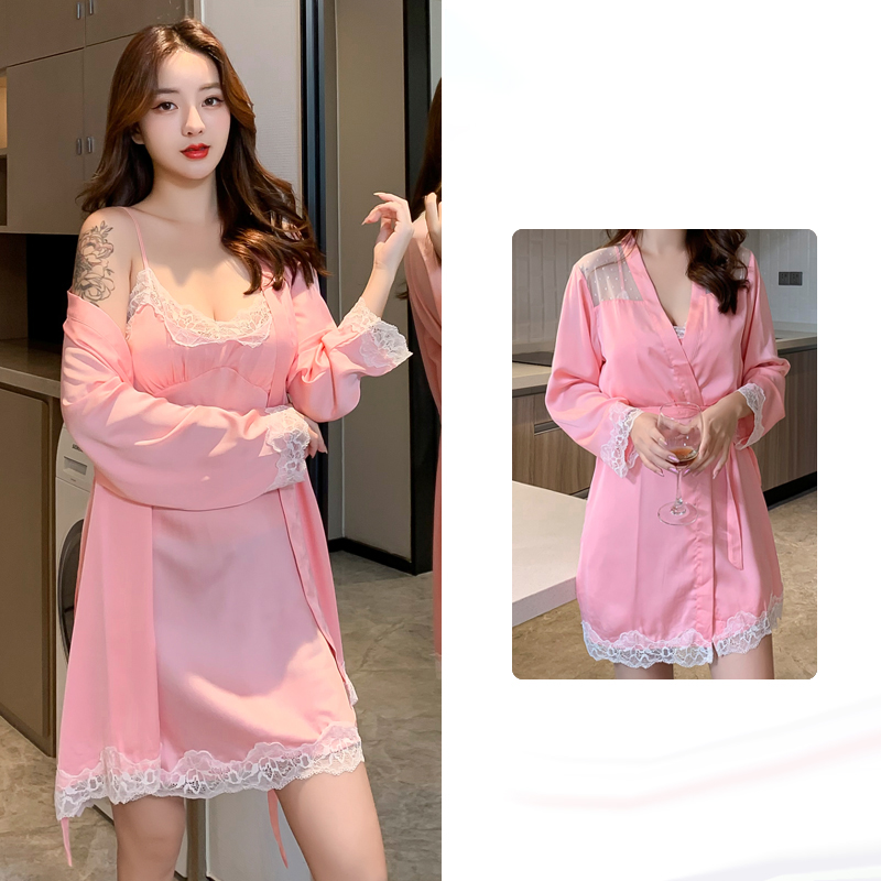 Title 1, New Spring And Autumn Suspender Nightdress Robe...