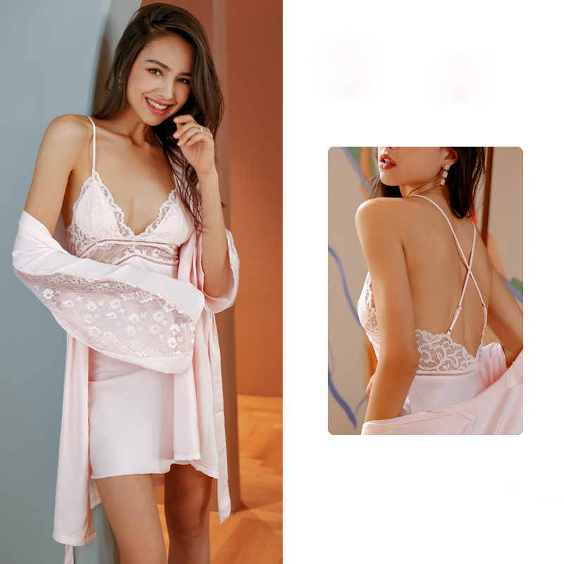 Title 7, New Spring And Autumn Suspender Nightdress Robe...