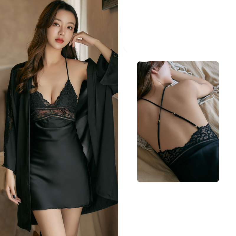 Title 12, New Spring And Autumn Suspender Nightdress Robe...