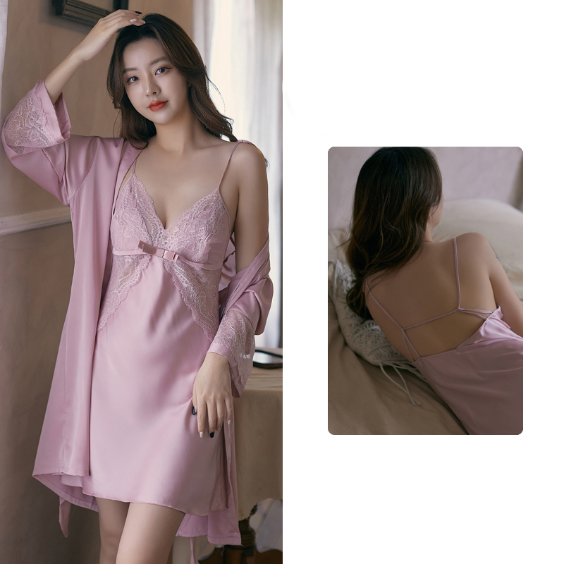 Title 13, New Spring And Autumn Suspender Nightdress Robe...