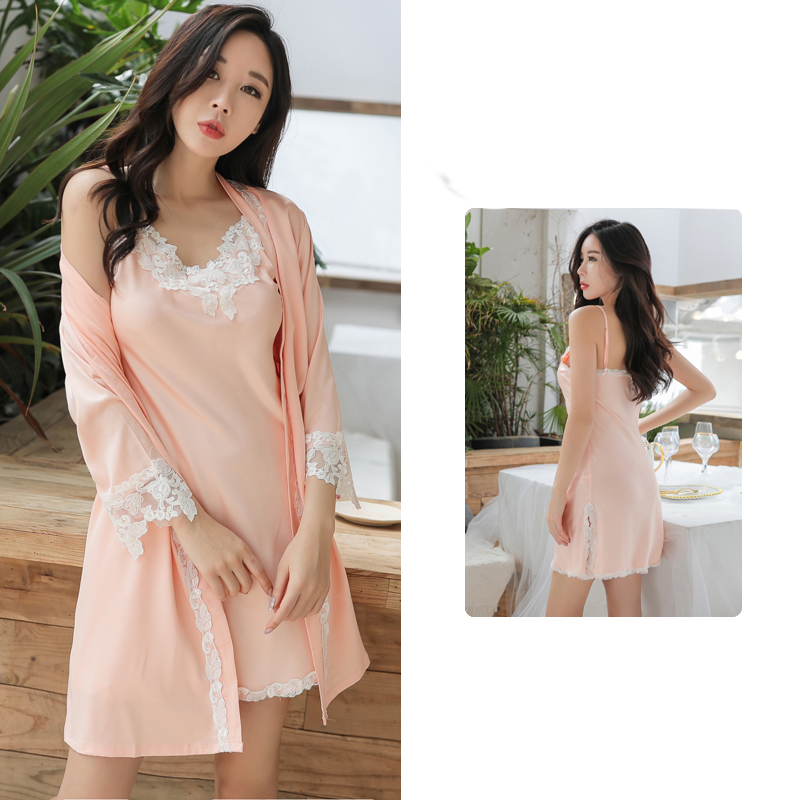 Title 19, New Spring And Autumn Suspender Nightdress Robe...