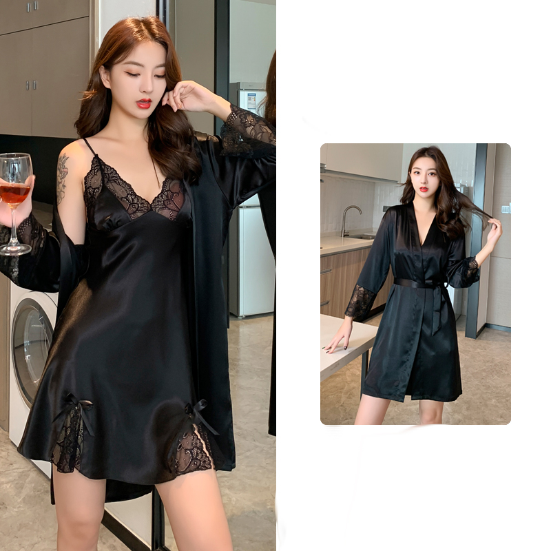 Title 26, New Spring And Autumn Suspender Nightdress Robe...