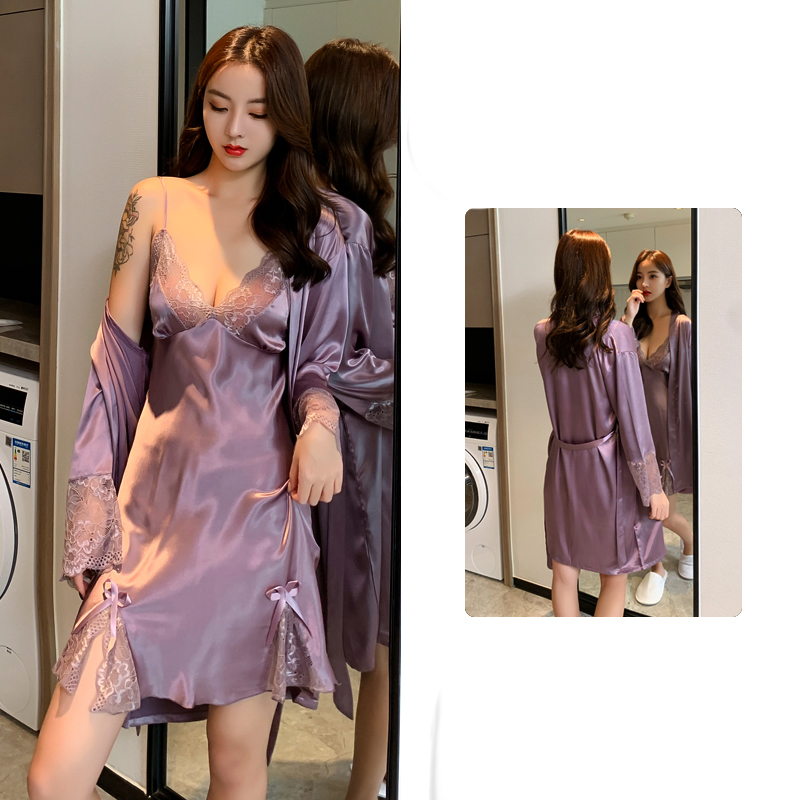 Title 30, New Spring And Autumn Suspender Nightdress Robe...