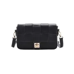 Small Fragrance Simple Fashion Woven Bag Western Style Casual Shoulder Bag - Black - View 1