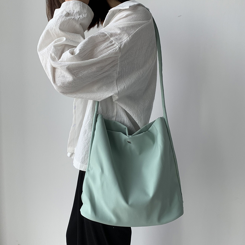 Candy Color Cloth Bag Small  And Simple Pure Color Nylon Canvas Bag Women'S Single Shoulder Ins Student Work Messenger Bag Women
