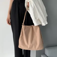 Candy Color Cloth Bag Small And Simple Pure Color Nylon Canvas Bag Women'S Single Shoulder Ins Student Work Messenger Bag Women - Khaki - View 1