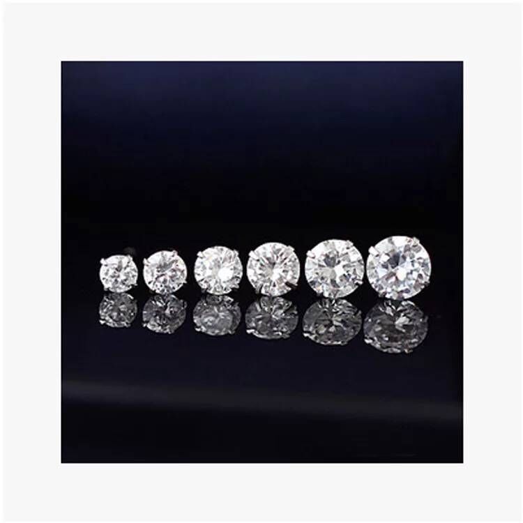 925 Silver Japanese And Korean Fashion Four-Claw Men And Women With Diamonds