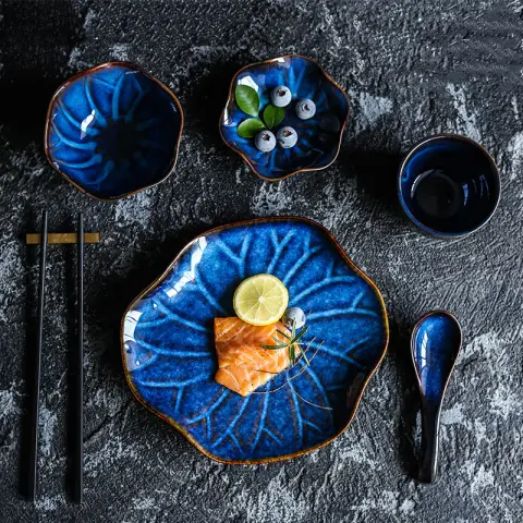Ceramic Tableware Set Supporting Dishes Spoons Dinner Plates Hotel