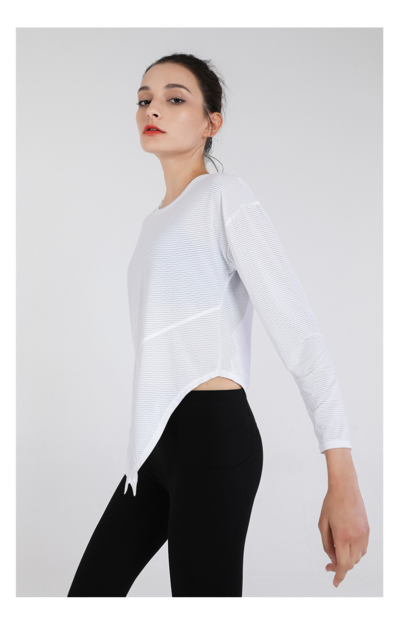 Stretch Running Dance Long-sleeved Top Jacquard Yoga Clothes